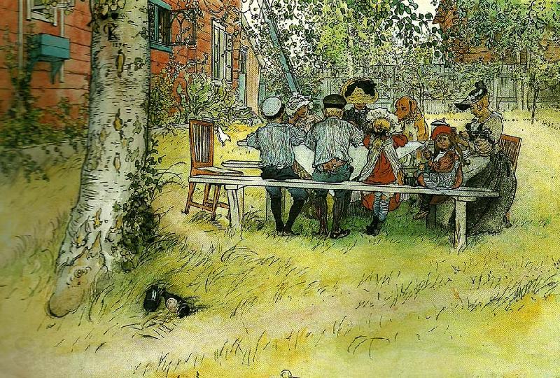 Carl Larsson frukost under stora bjorken France oil painting art